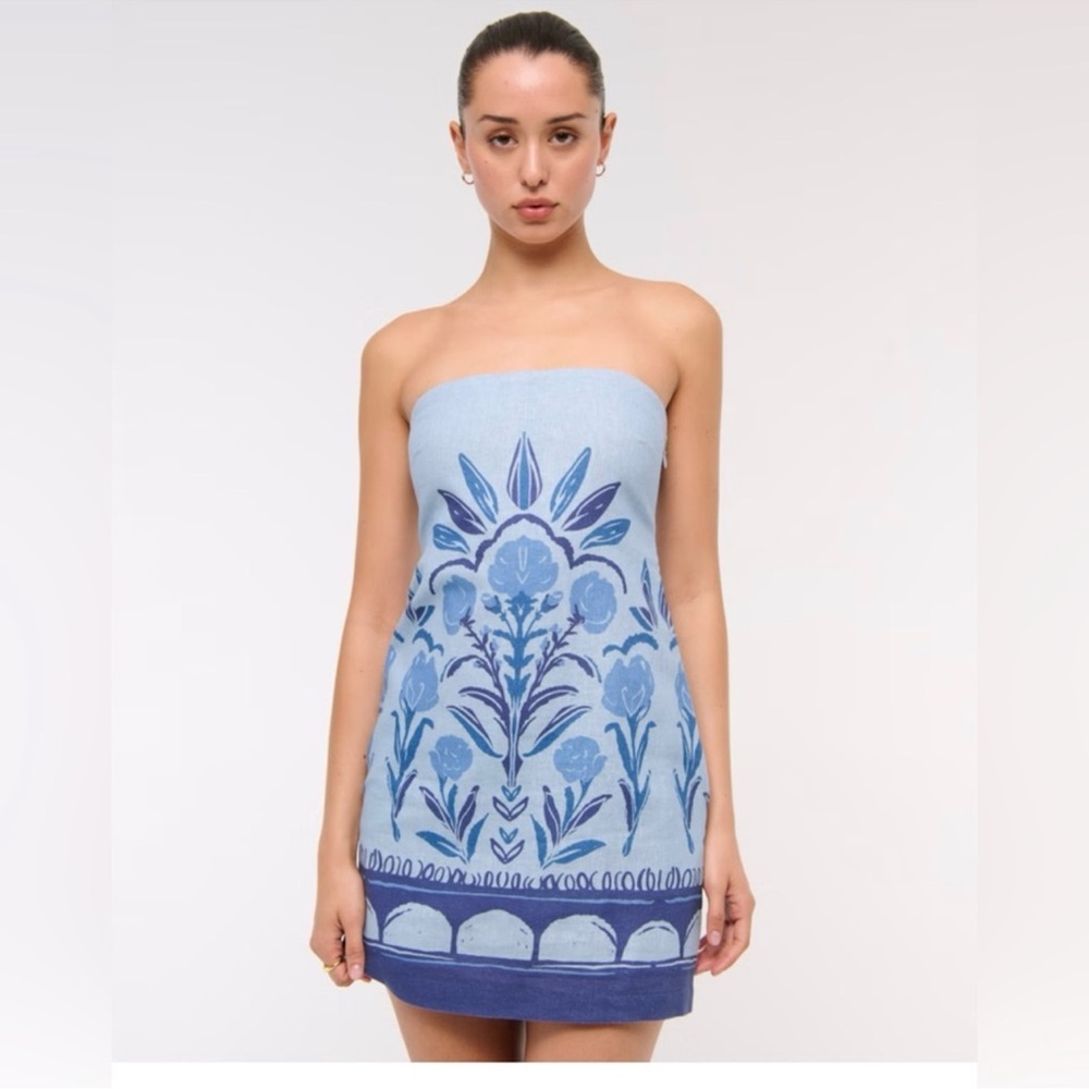 Abercrombie & Fitch Blue Strapless Dress